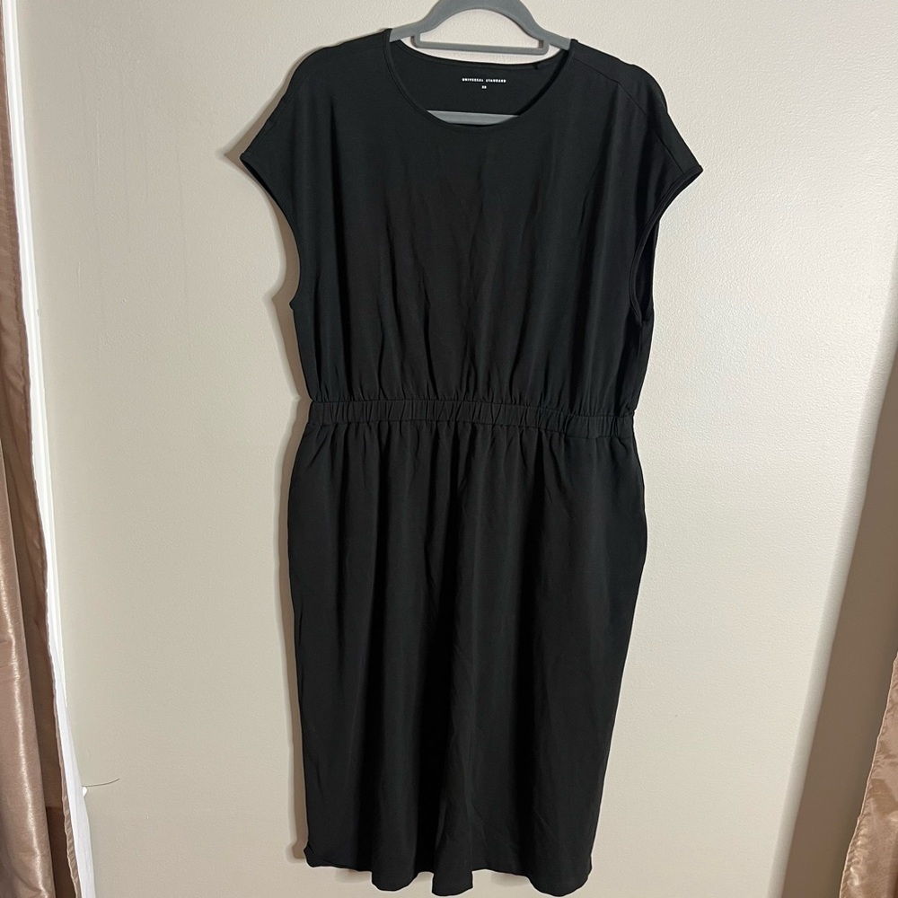Universal Standard Size 10-12 Pima Cotton Black T-Shirt Casual Stretch Dress T6